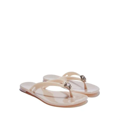 2Y000D0101BEACH3401 Jelly jeweled PVC flip flops