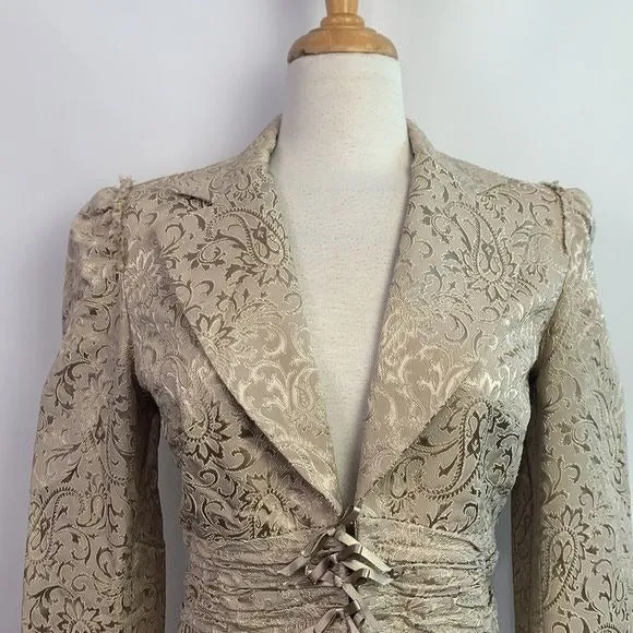 Alberto Makali NWT Champagne Brocade Jacket