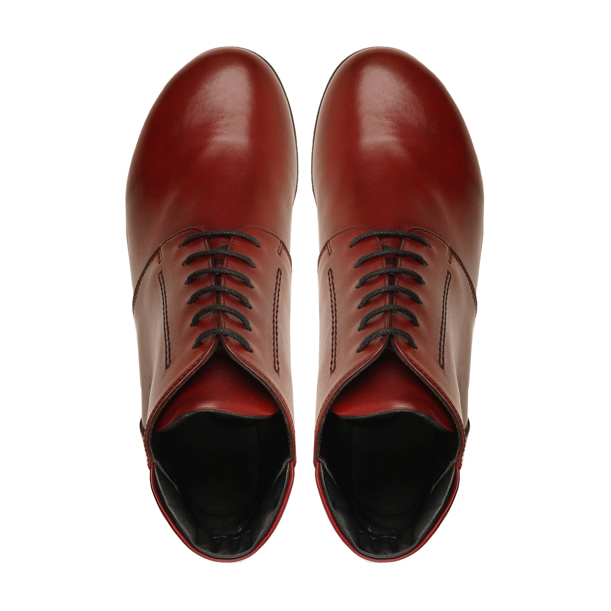 Almeria - Ladies Oxblood Calf Leather Ankle Boot