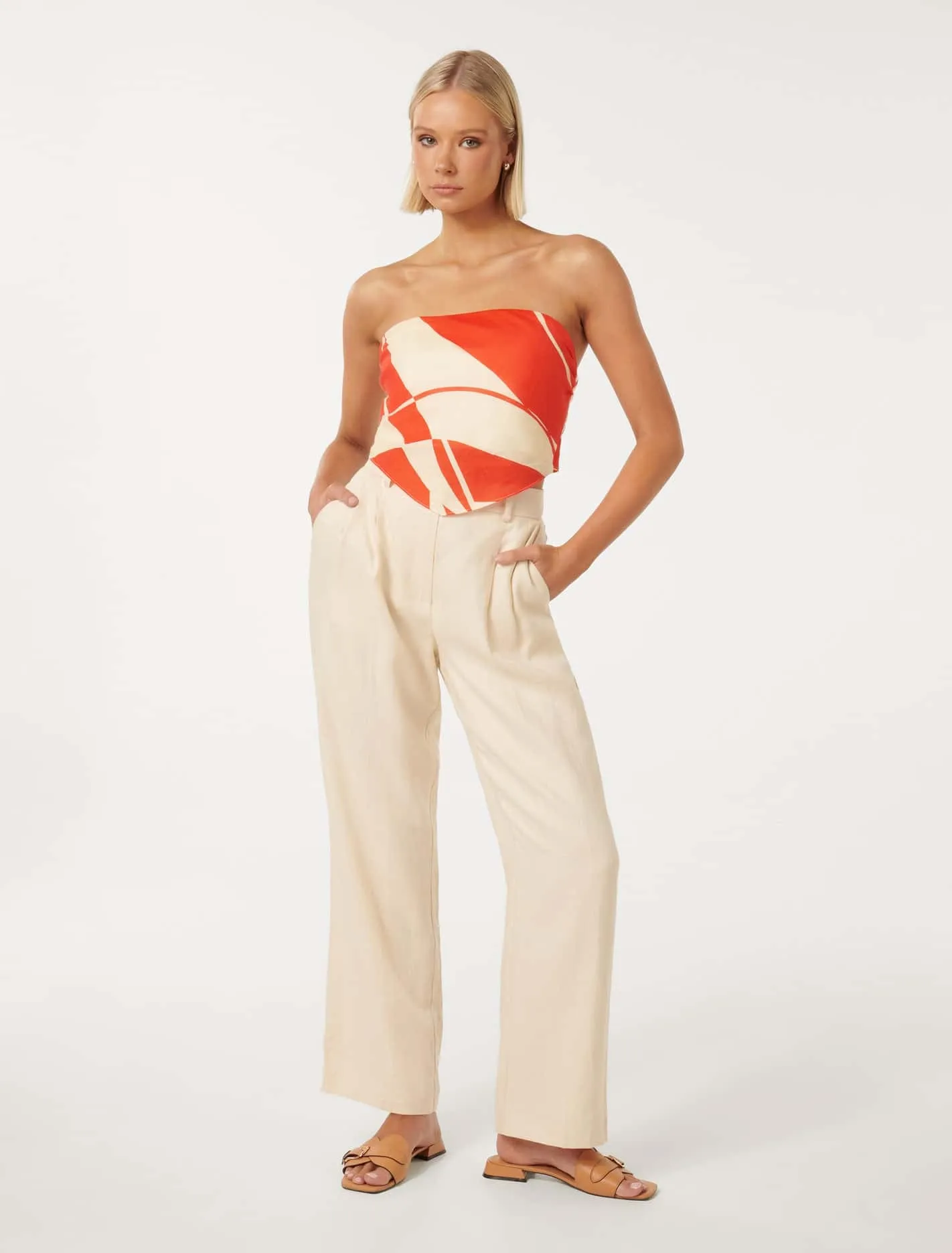 Amari Linen Bandeau Top