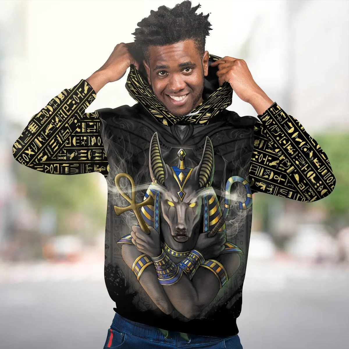 Anubis In Black All-over Hoodie