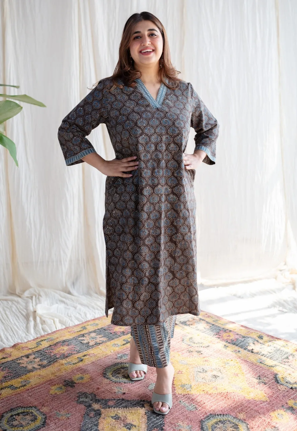 Azeen Ajrakh Cotton Co-Ord Set