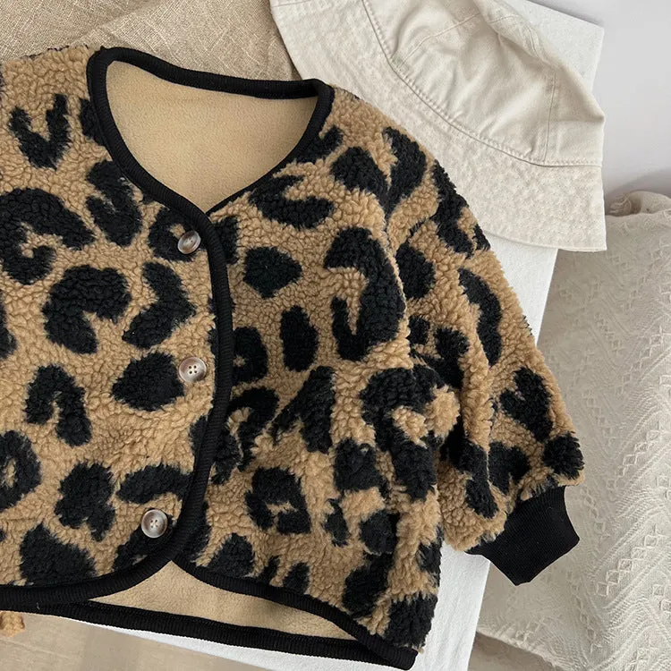 Baby Kid Girls Boys Leopard print Jackets Outwears Wholesale 23113014