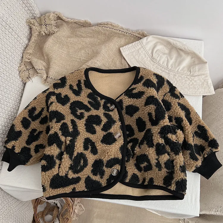 Baby Kid Girls Boys Leopard print Jackets Outwears Wholesale 23113014