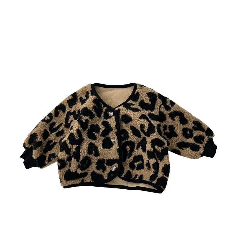 Baby Kid Girls Boys Leopard print Jackets Outwears Wholesale 23113014