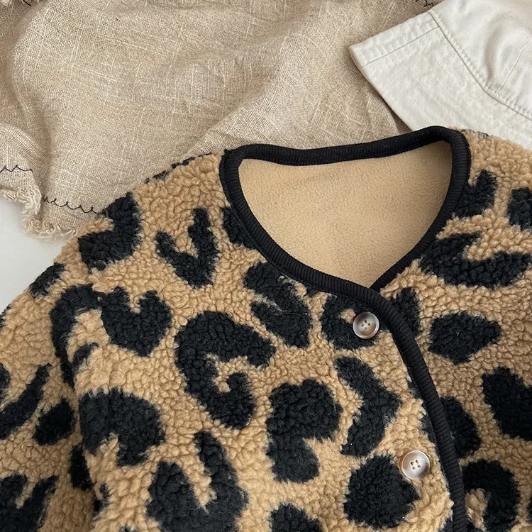 Baby Kid Girls Boys Leopard print Jackets Outwears Wholesale 23113014