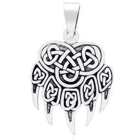 Bear Paw Pendant - Sterling Silver