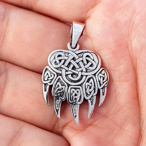 Bear Paw Pendant - Sterling Silver