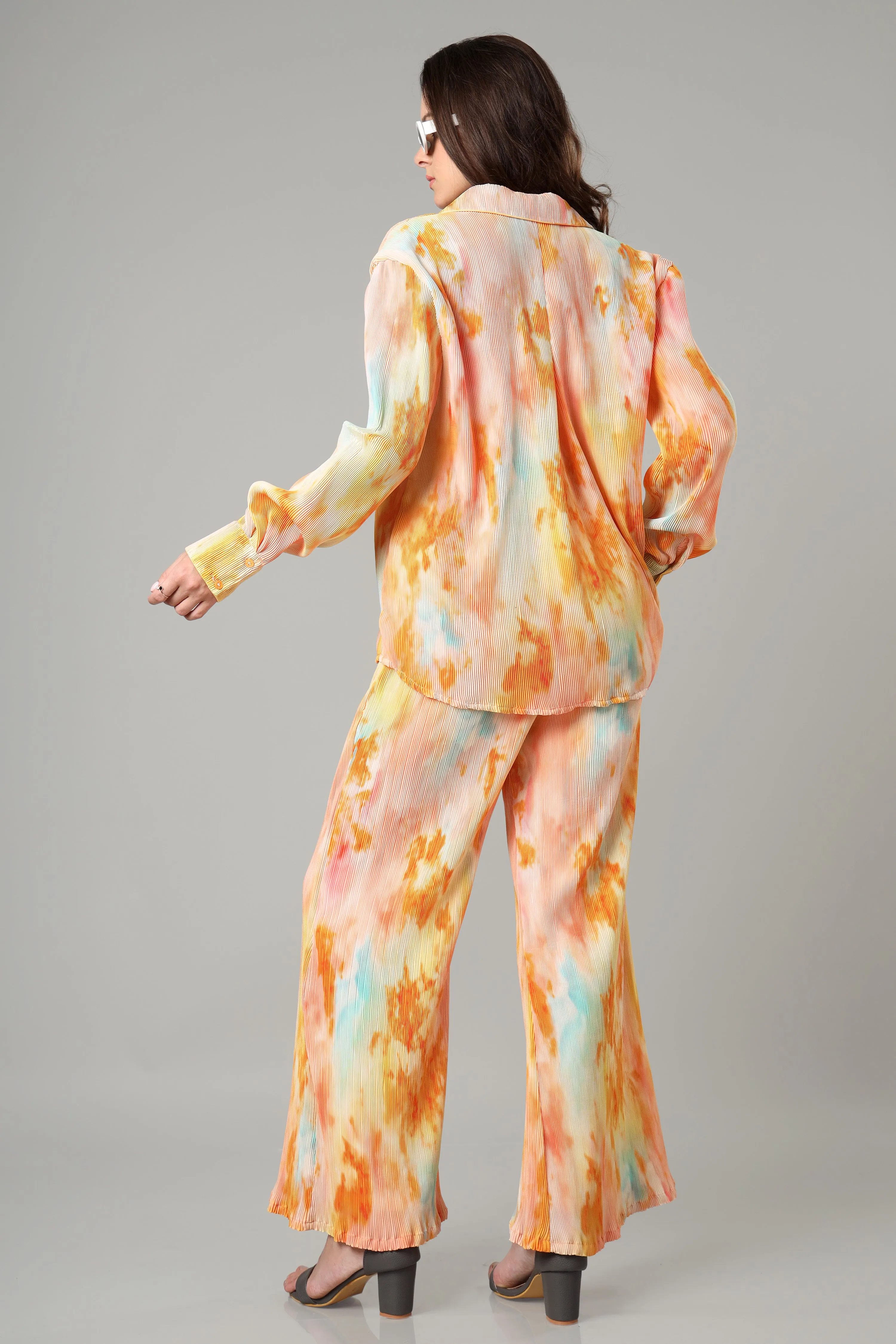 Bestselling Tye Dye Pleated Co-Ord Set For Women