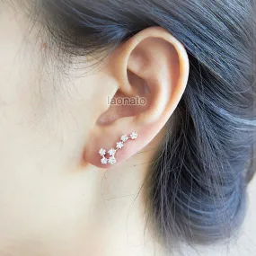 Big Dipper Ear Climber, ear cuff - Crystal stars