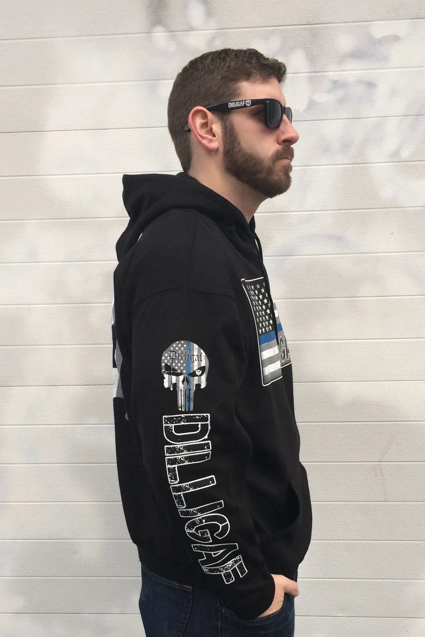 Blue Line Zip Up Hoody