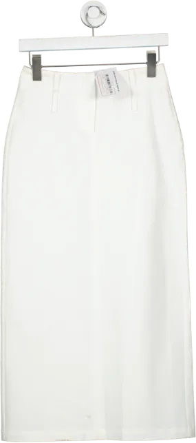 Buci White Organic Cotton Maxi Skirt  UK XS