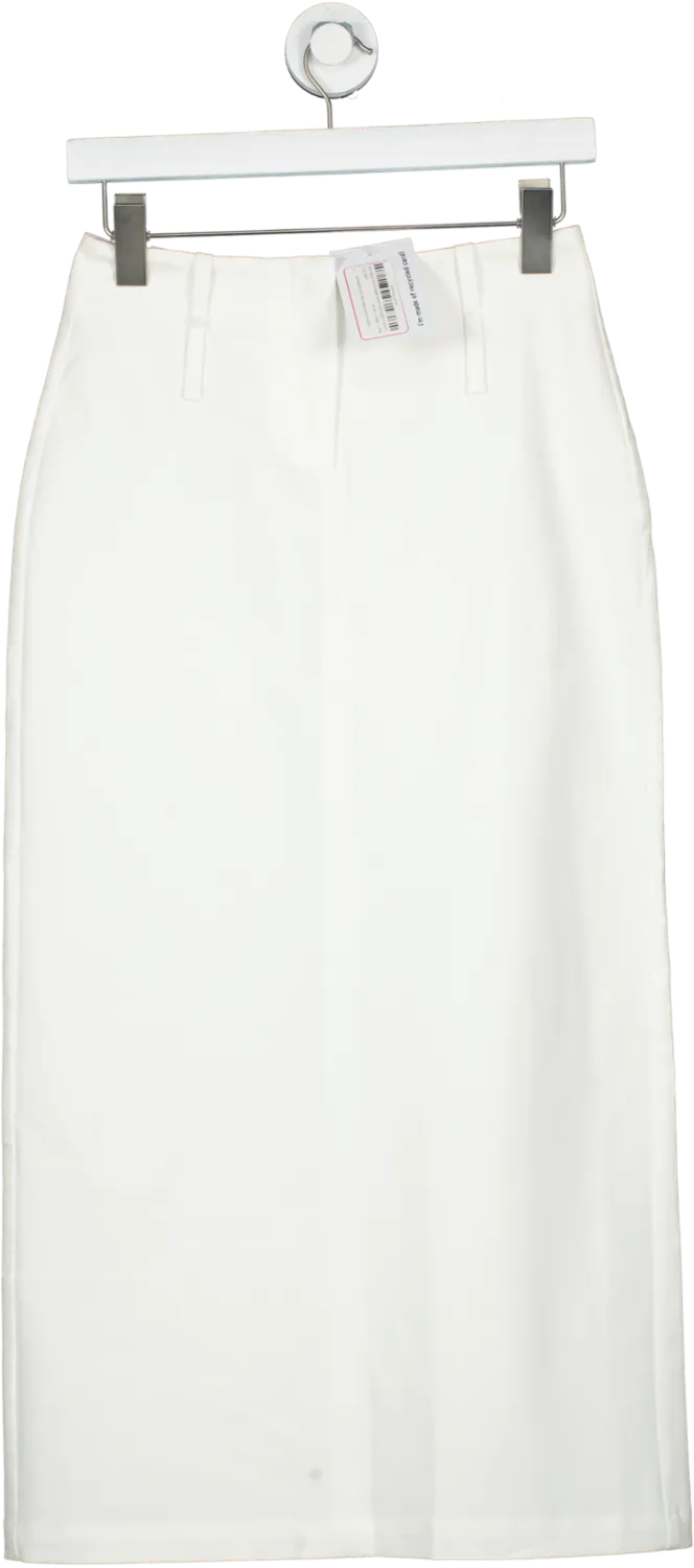 Buci White Organic Cotton Maxi Skirt  UK XS