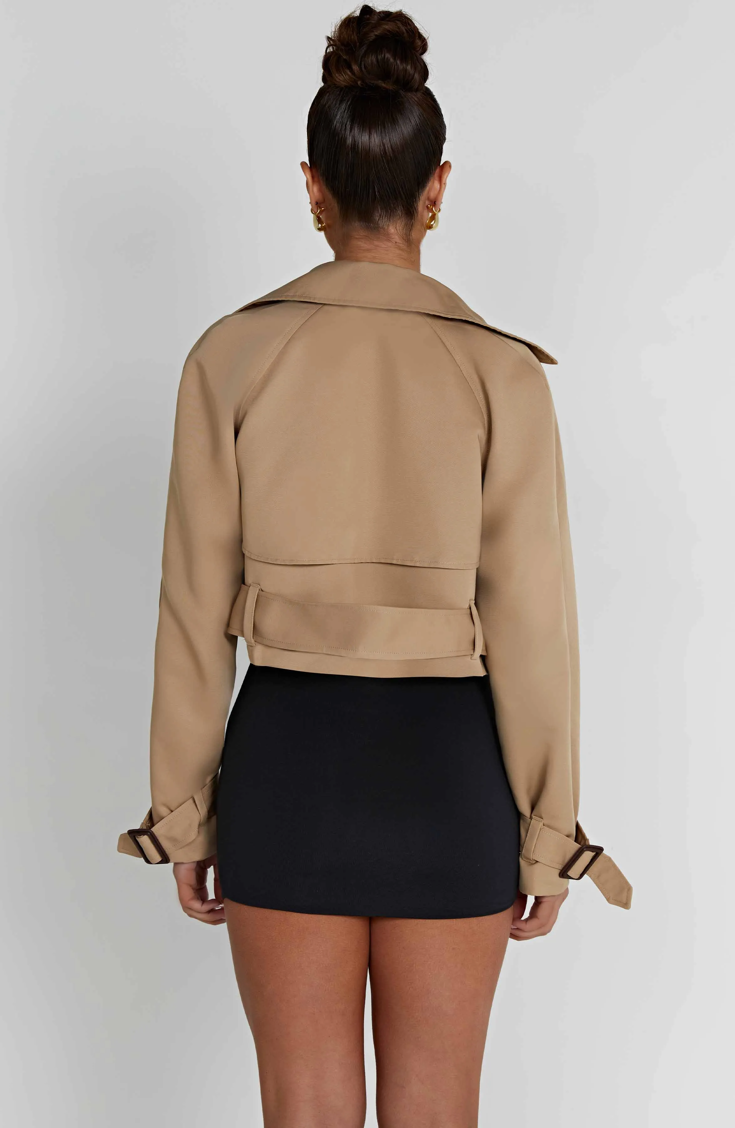 Caprice Cropped Trench Coat - Beige