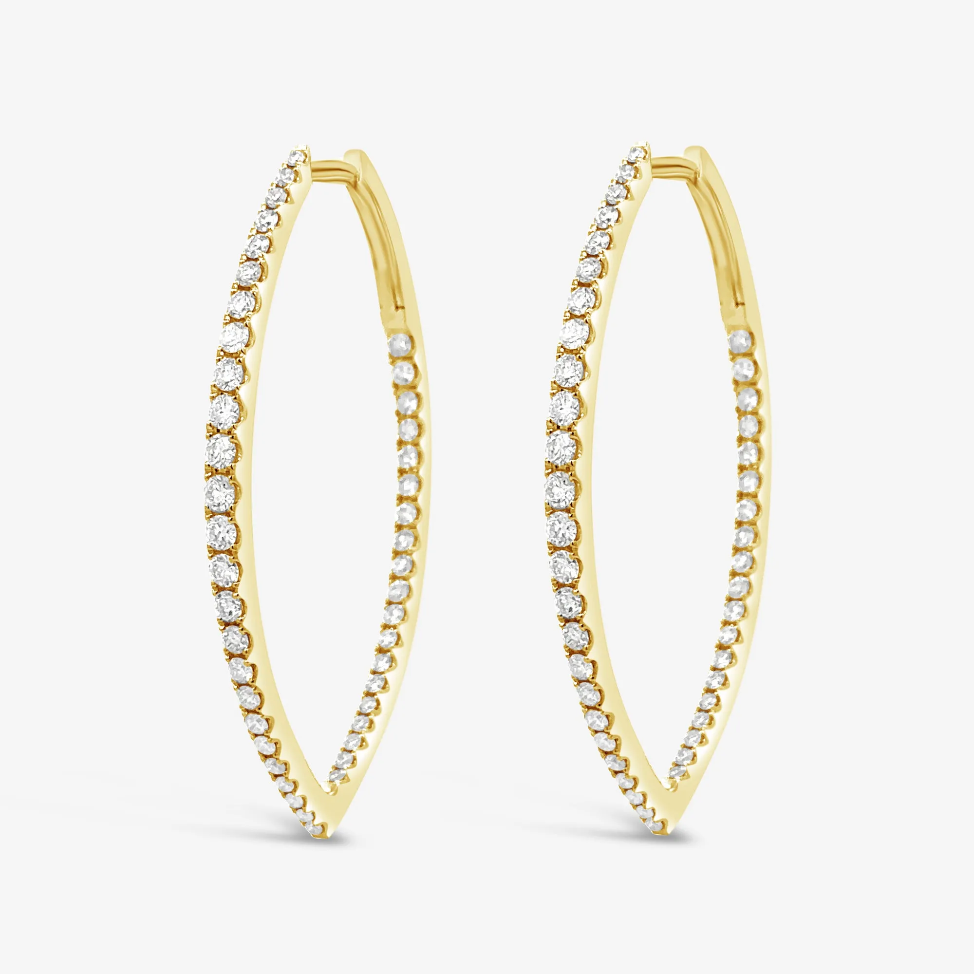 Chevron 1.5 Eternity 1.00CT Hoop Earrings