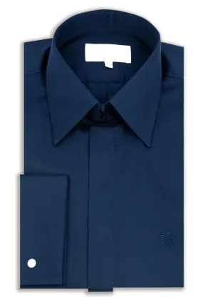 Classic Navy Forward Point Collar Shirt