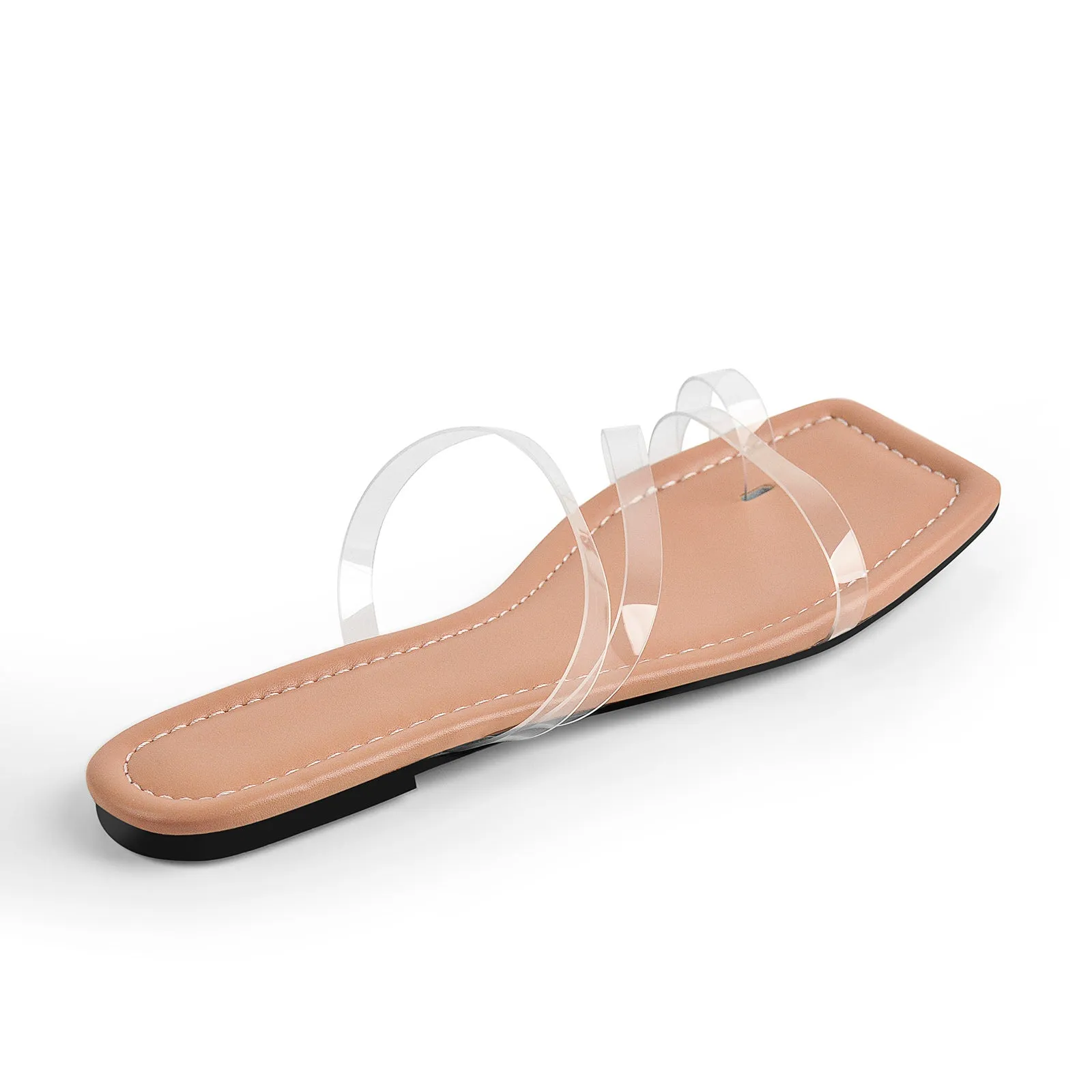 Clear Band Flat Sandals Mules