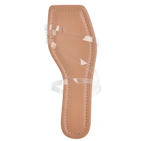 Clear Band Flat Sandals Mules