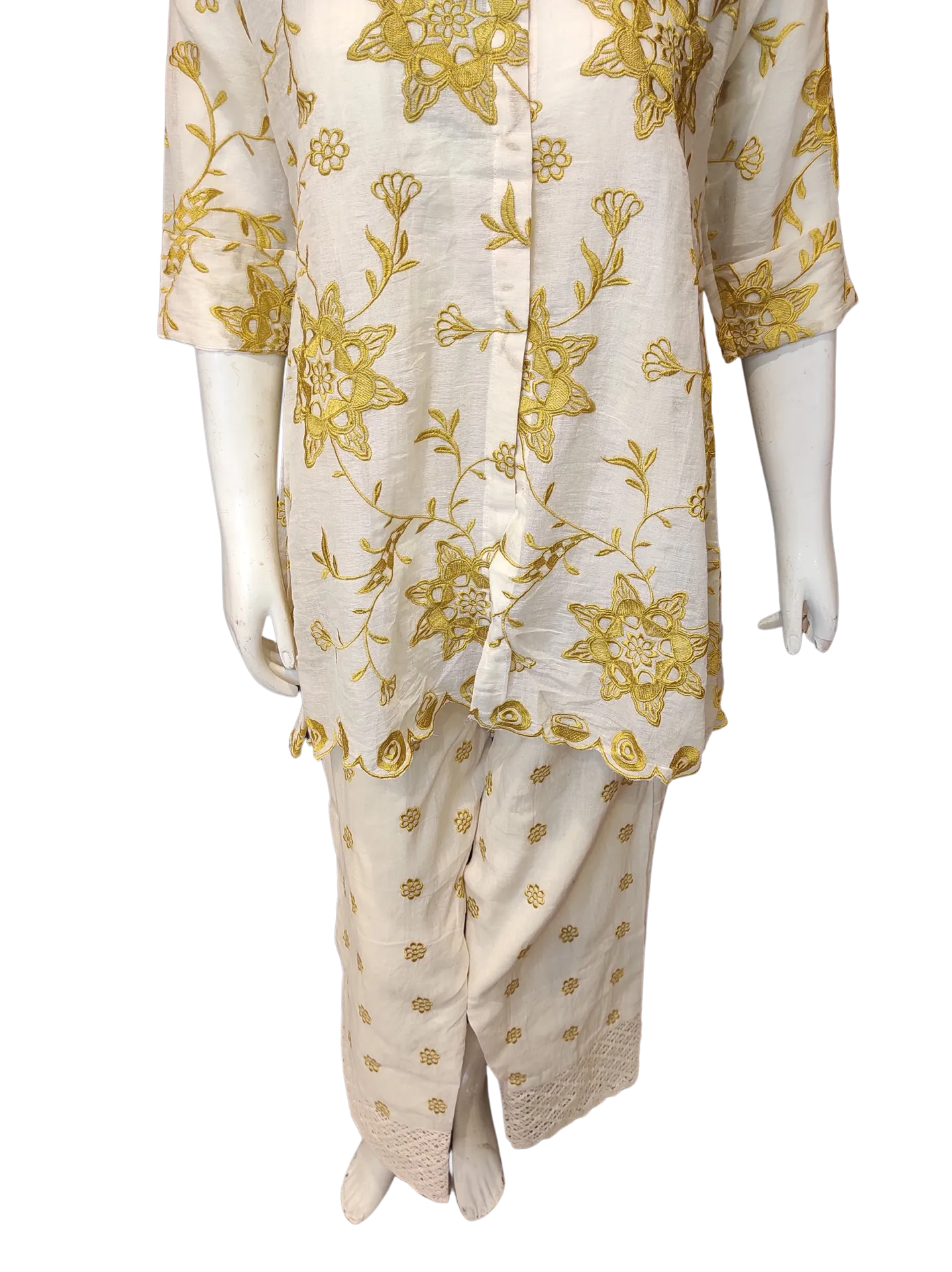 Cotton Co-ord Set With Thread Embroidery