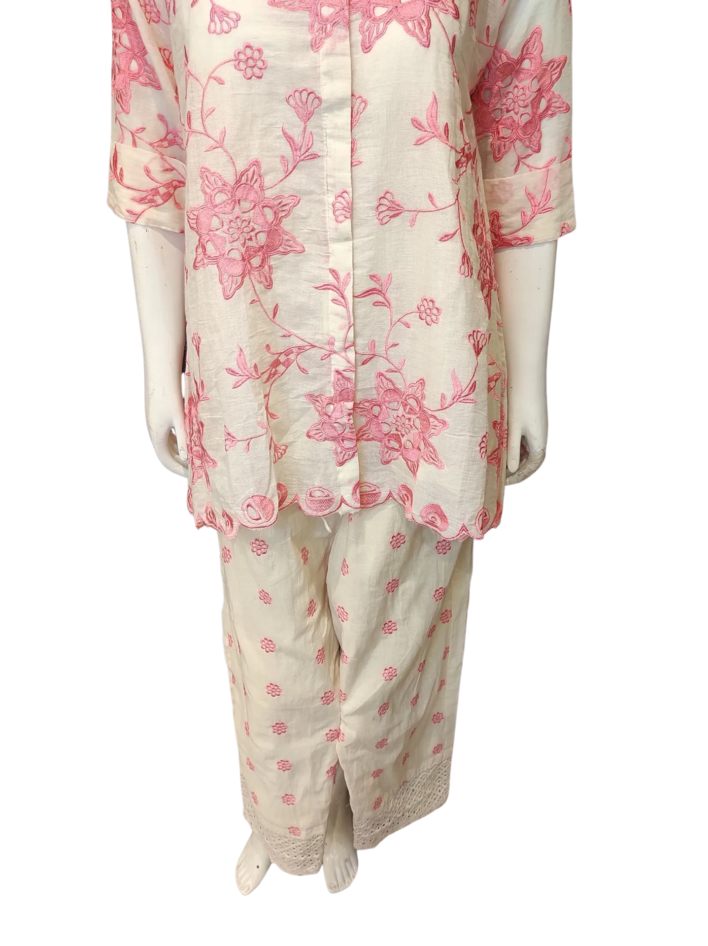 Cotton Co-ord Set With Thread Embroidery