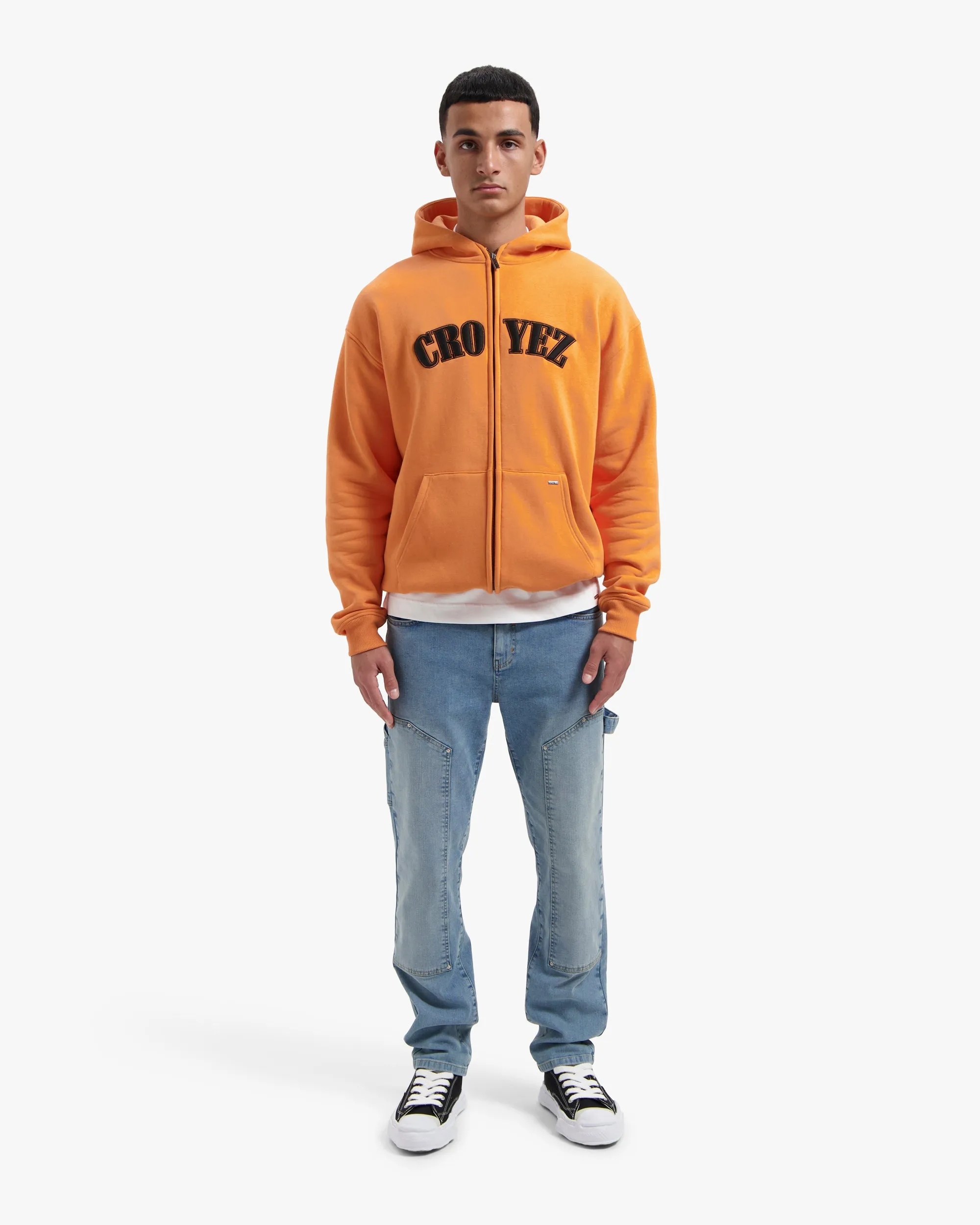 CROYEZ ATELIER ZIP HOODIE - ORANGE/BLACK