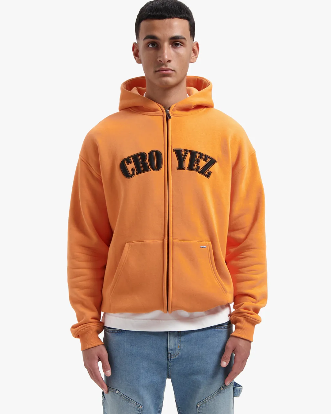 CROYEZ ATELIER ZIP HOODIE - ORANGE/BLACK