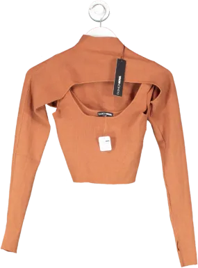 Fashion Nova Brown Feeling Fine Mock Neck Sweater Set UK S