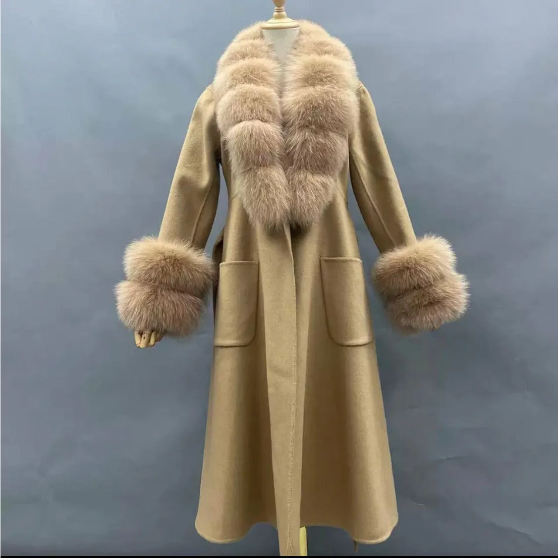 Fox Fur Collar Wool Jackets