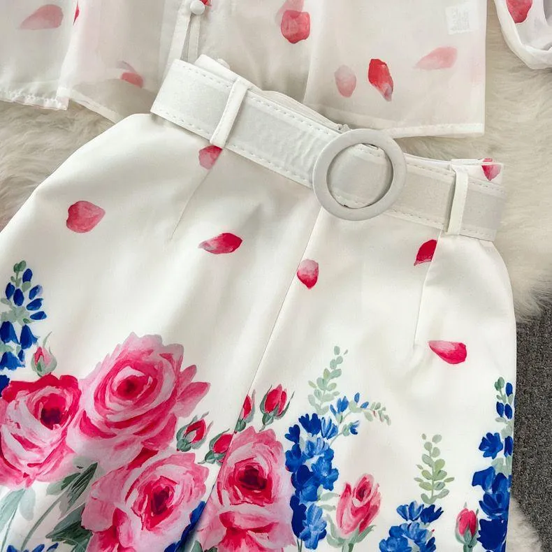 Glida Floral Coord Set withBelt