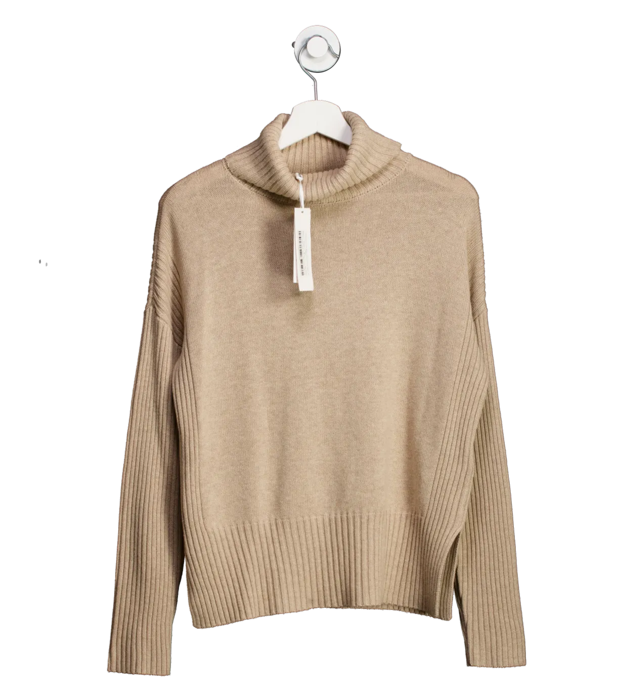 Hobbs Beige Lovell Co-ord Wool Cotton Roll Neck Jumper UK XS