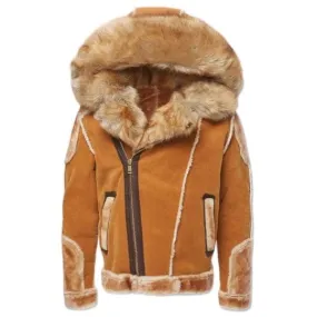 Jordan Craig El Jefe Shearling Moto Jacket (Cognac) - 91625