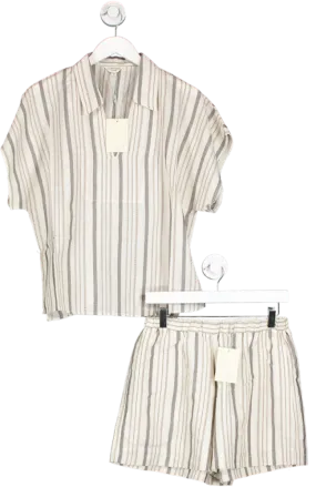 Jovonna London Cream Cotton/linen Shorts & Top Co-ord Set BNWT UK L