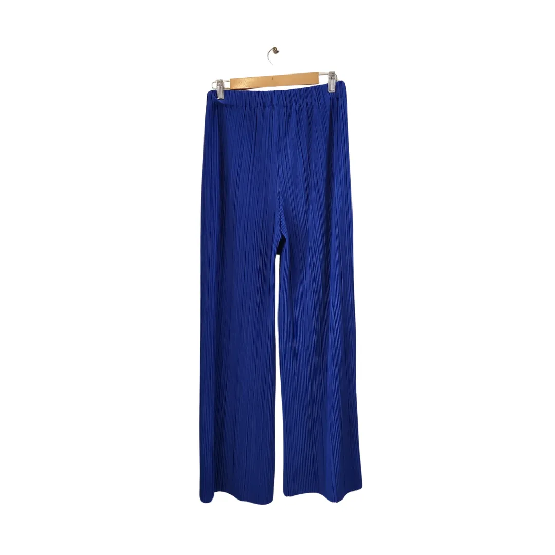 Khaadi West Electric Blue Pleated Co-ord Set | Brand New |