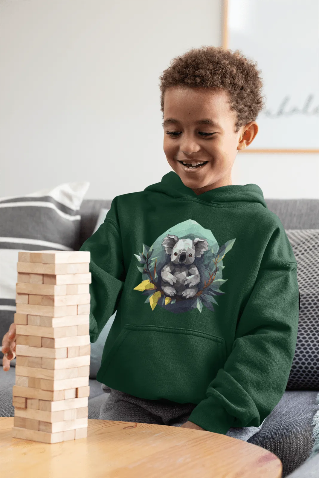 Kinder Hoodie mit Koala "Polygon Koala"