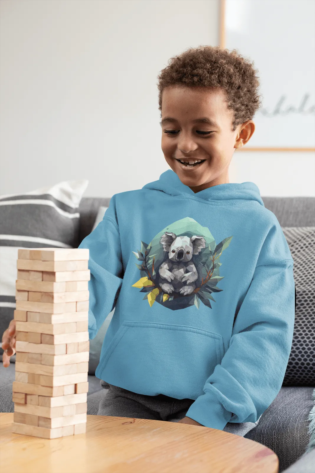 Kinder Hoodie mit Koala "Polygon Koala"