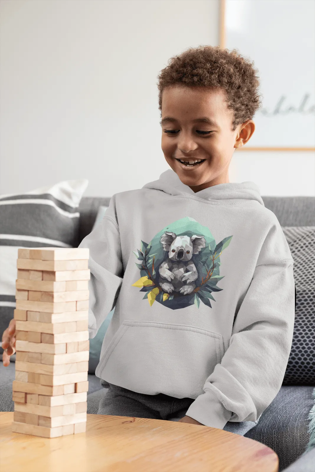 Kinder Hoodie mit Koala "Polygon Koala"