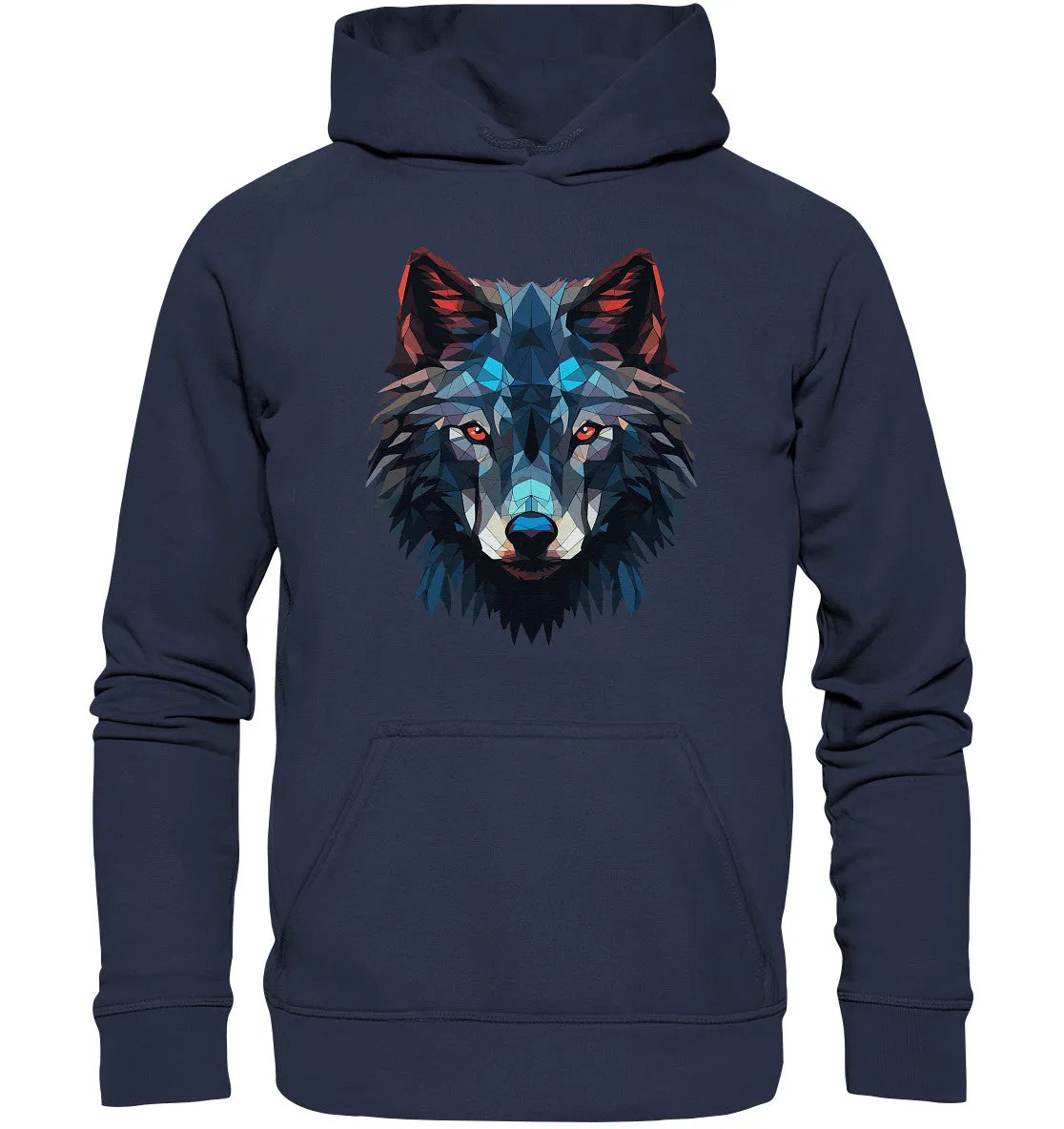 Kinder Hoodie mit Wolfmotiv "Polygon Wolf"