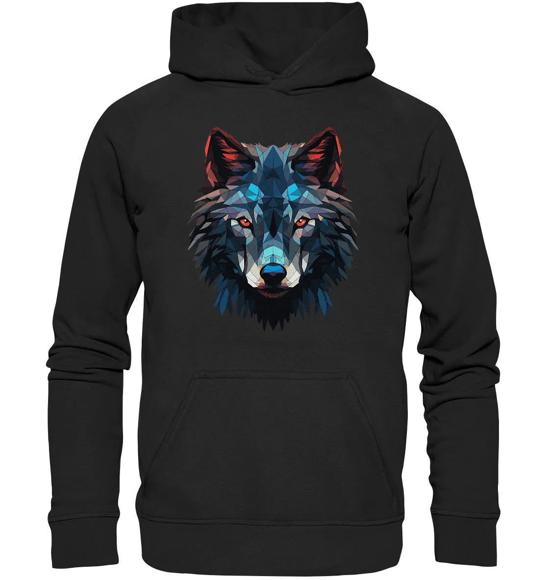 Kinder Hoodie mit Wolfmotiv "Polygon Wolf"