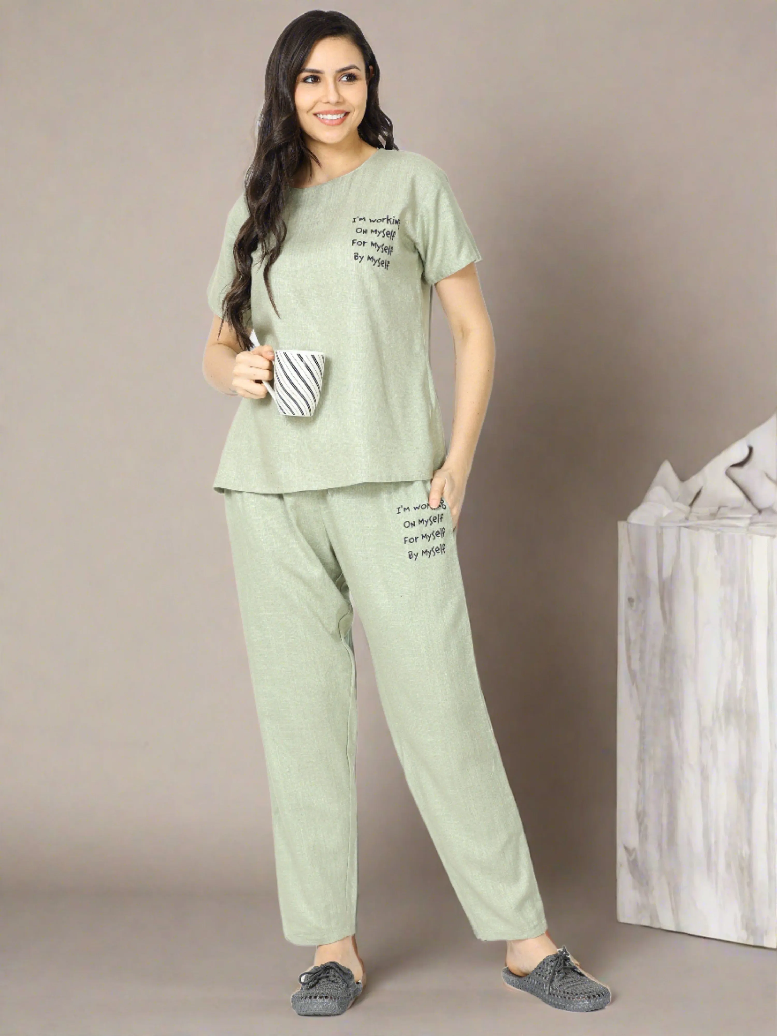 Linen Round Neck Co-ord Sets