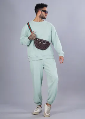 Men Premium Terry Co-ord Set - Mint Green