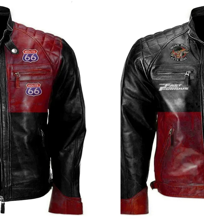 Mens Leather Jacket Biker Vintage Motorcycle Racer Distressed Genuine Leather