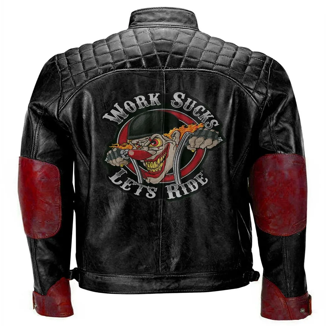 Mens Leather Jacket Biker Vintage Motorcycle Racer Distressed Genuine Leather