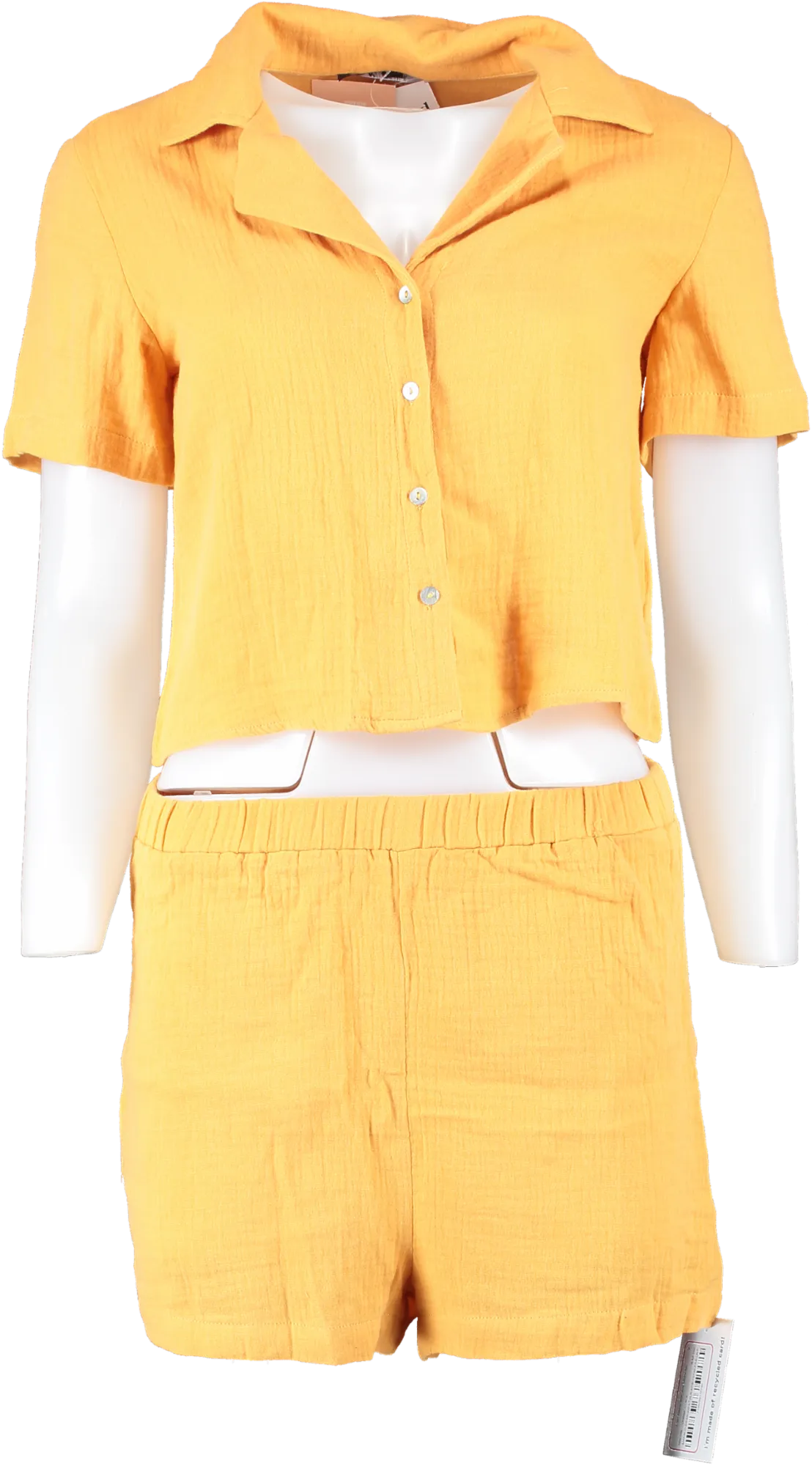 miss lola Orange Short Sleeve Shirt And Shorts Set UK S