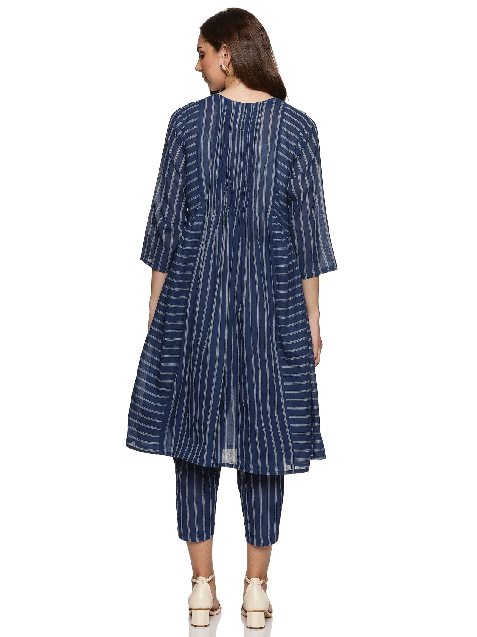 Navy blue relaxed-fit Handloom co-ord