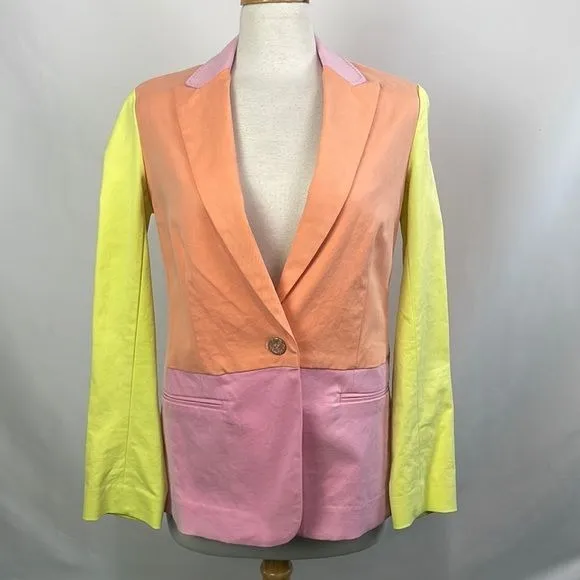 NWT Tanya Taylor Pastel Color Block Blazer