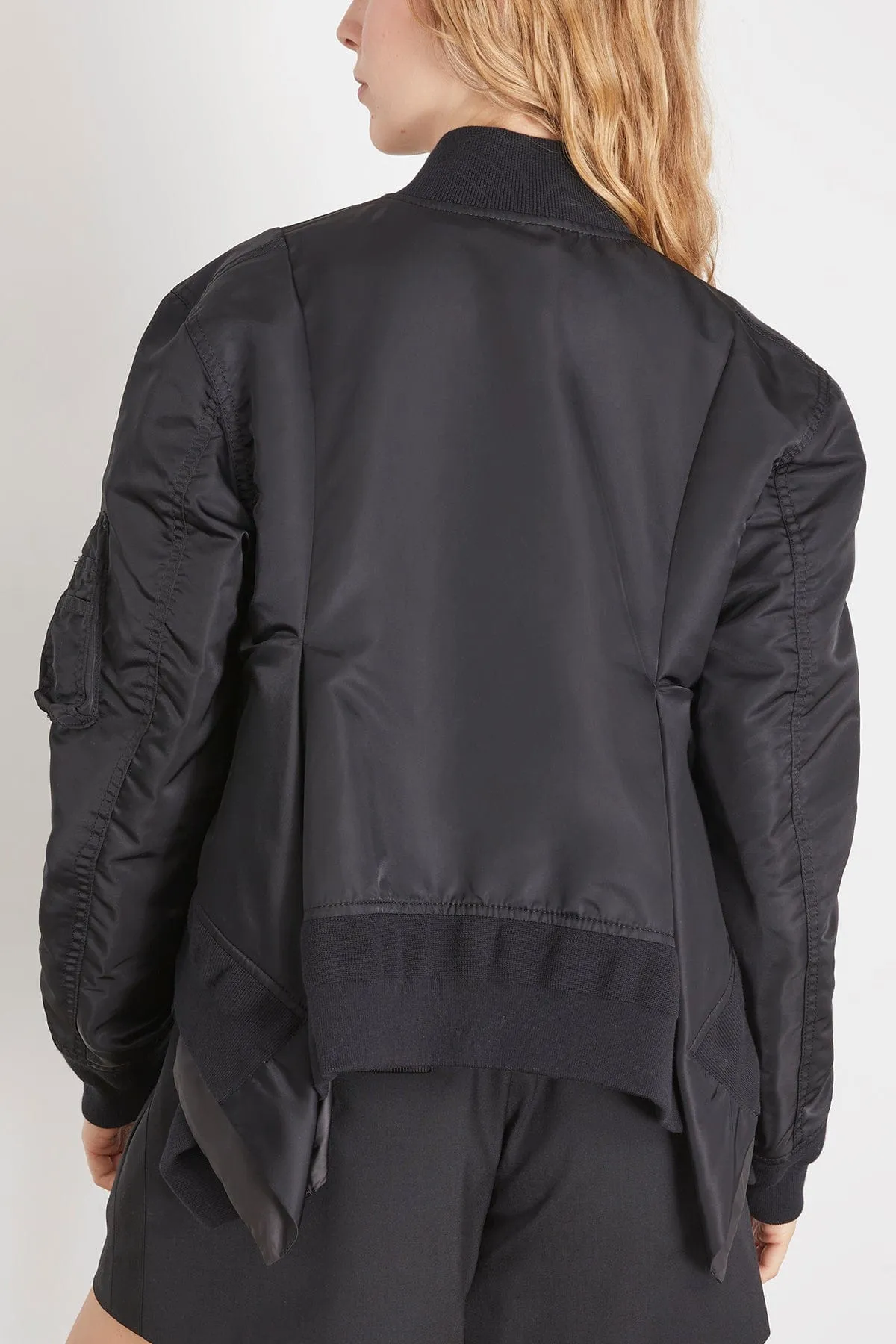 Nylon Twill Blouson in Black