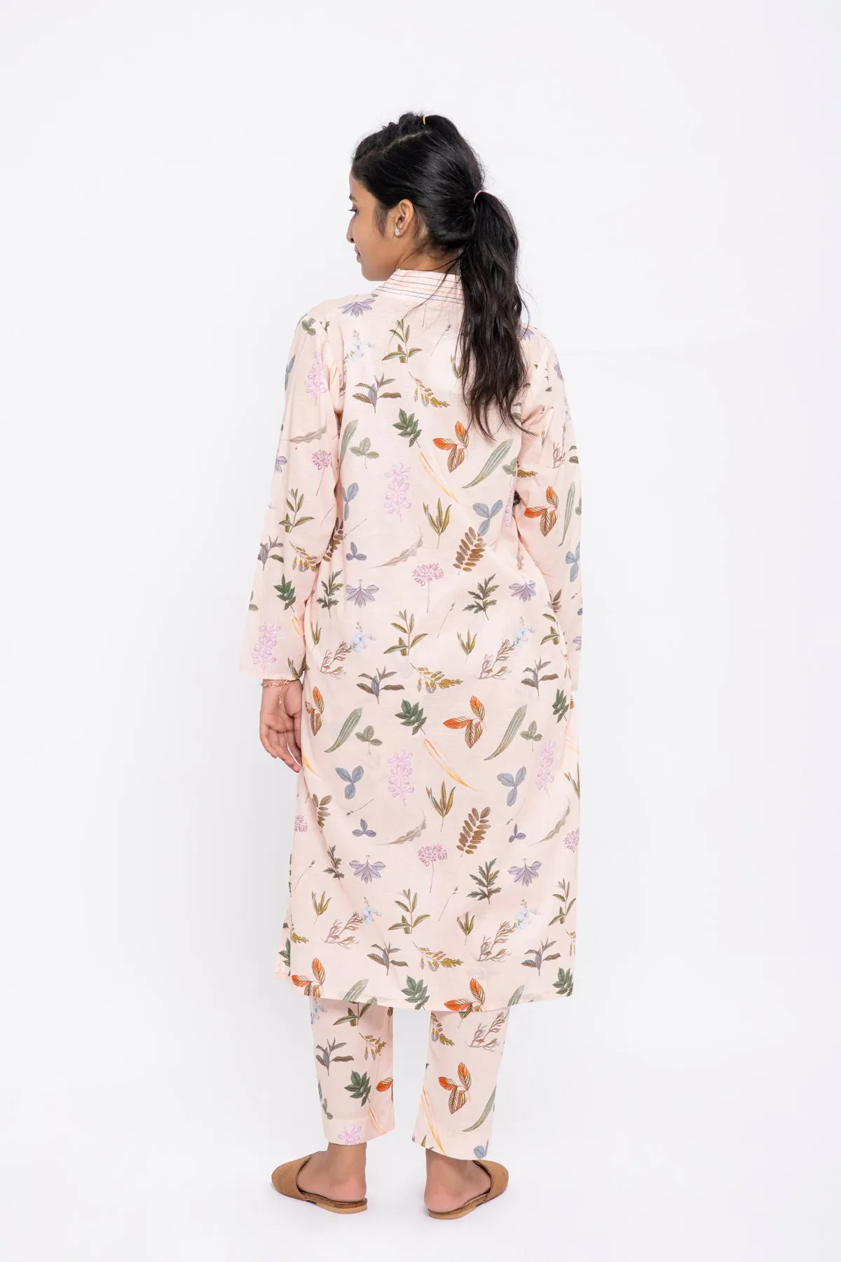 PEACH PRINTED CO-ORD SET S/T