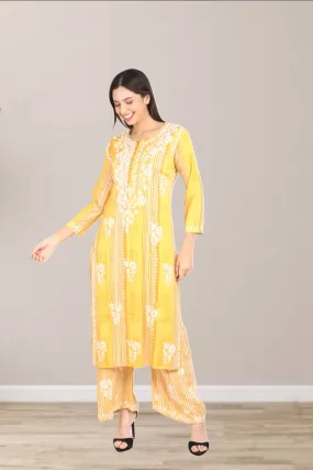 Rahi Slub Cotton Chikankari Co-ord Set