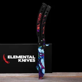 Randomized Hyper Beast Folding Butterfly Knife