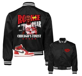 Retro 1 Lost And Found Satin Jacket - Finest - Black